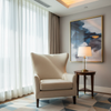 Brushed Linen Weave Natural Linen Upholstered Chair | Architectural Fabrics