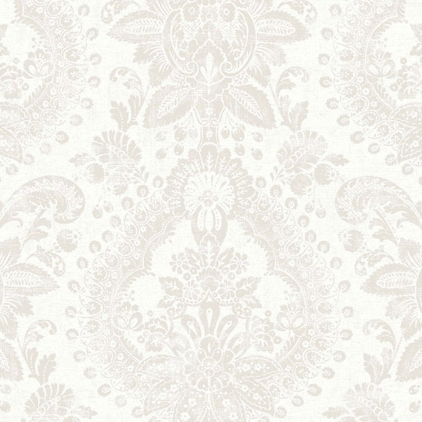 Boudoir Medallion, Grey Wallcoverings | Schumacher