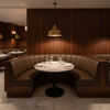 Algiers - Cocoa Bean Performance Vinyl Upholstered Banquette | Architectural Fabrics