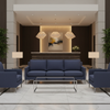 Fine Vertical Texture Deep Indigo Upholstered Sofa | Architectural Fabrics