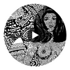 1970's Nude Women in Paisley - Black White Circular Swatch | Retro Walls
