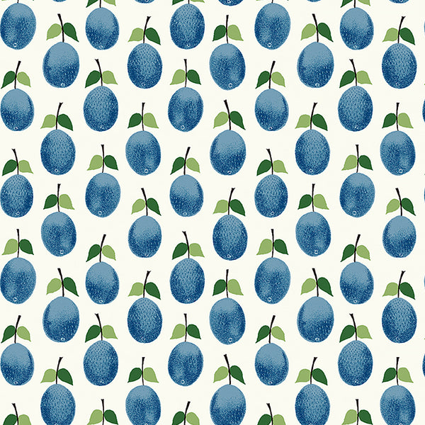 Prunus, Blue Wallcoverings | Schumacher