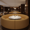 Fine Pebble Grain Golden Tan Upholstered Banquette | Architectural Fabrics