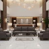 Subtle Woven Texture Dark Graphite Upholstered Sofa | Architectural Fabrics