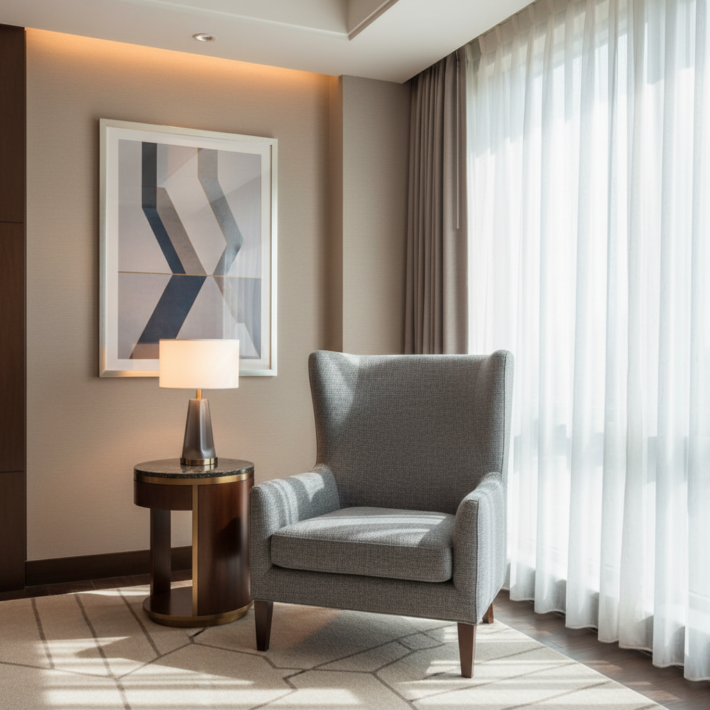 Fine Woven Texture Misty Gray Upholstered Chair | Architectural Fabrics