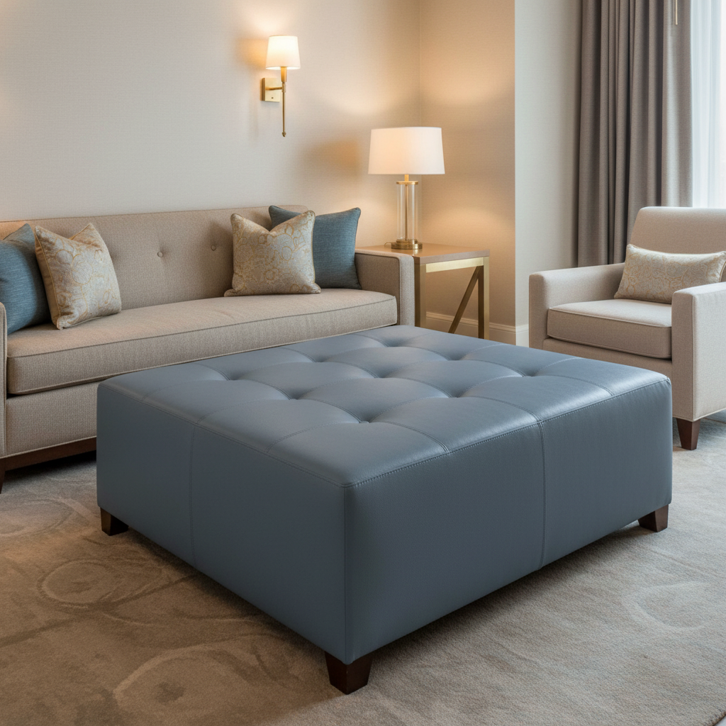 Nassau Gold - Cadet Upholstered Ottoman | Architectural Fabrics
