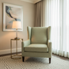 Woven Basketweave Texture Soft Celery Upholstered Chair | Architectural Fabrics