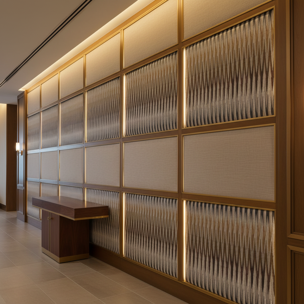 Apache - Emberwood Silicone Hybrid Upholstered Wall Panel | Architectural Fabrics