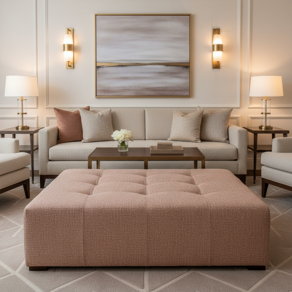 Sisal Bay - Petal Upholstered Ottoman | Architectural Fabrics