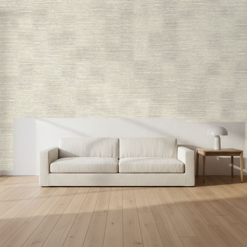 Nantucket Grasscloth Warm Gray Wallcovering | Phillipe Romano room setting