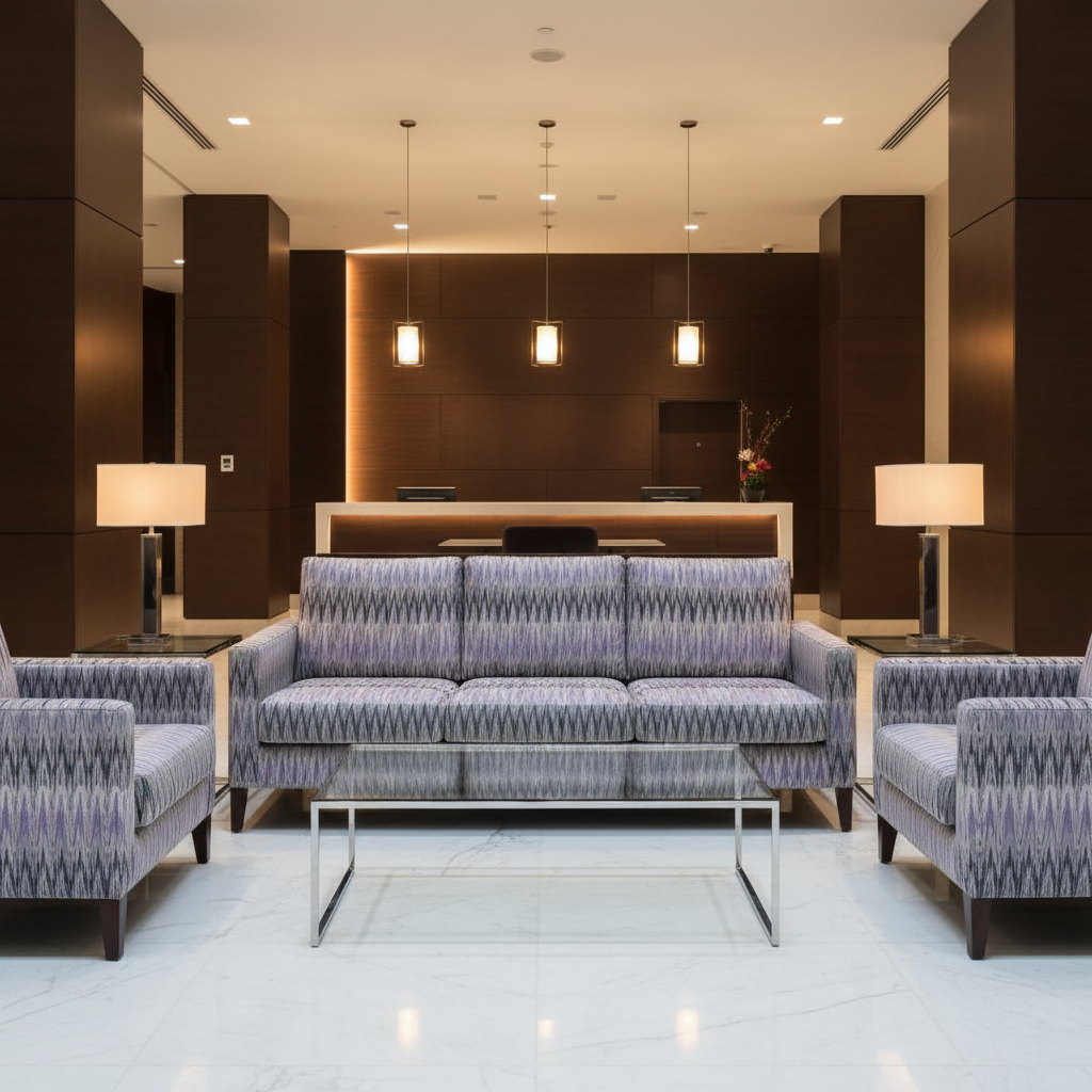 Apache - Twilight Zigzag Silicone Hybrid Upholstered Sofa | Architectural Fabrics