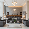 Smooth Solid Texture Deep Graphite Upholstered Sofa | Architectural Fabrics