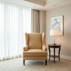 Subtle Textured Surface Golden Sand Upholstered Chair | Architectural Fabrics