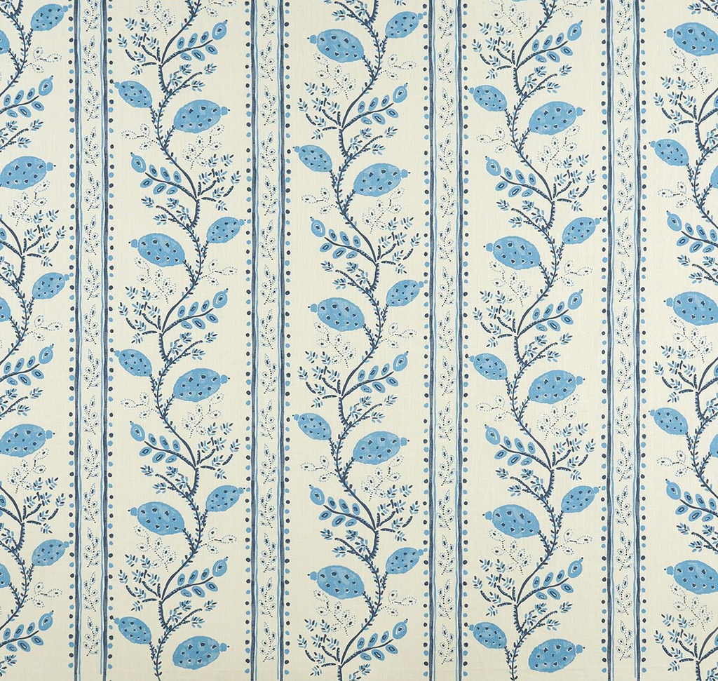 DWCY-900275 Nina Campbell Fabric Sky Blue designer-wallcoverings-los-angeles