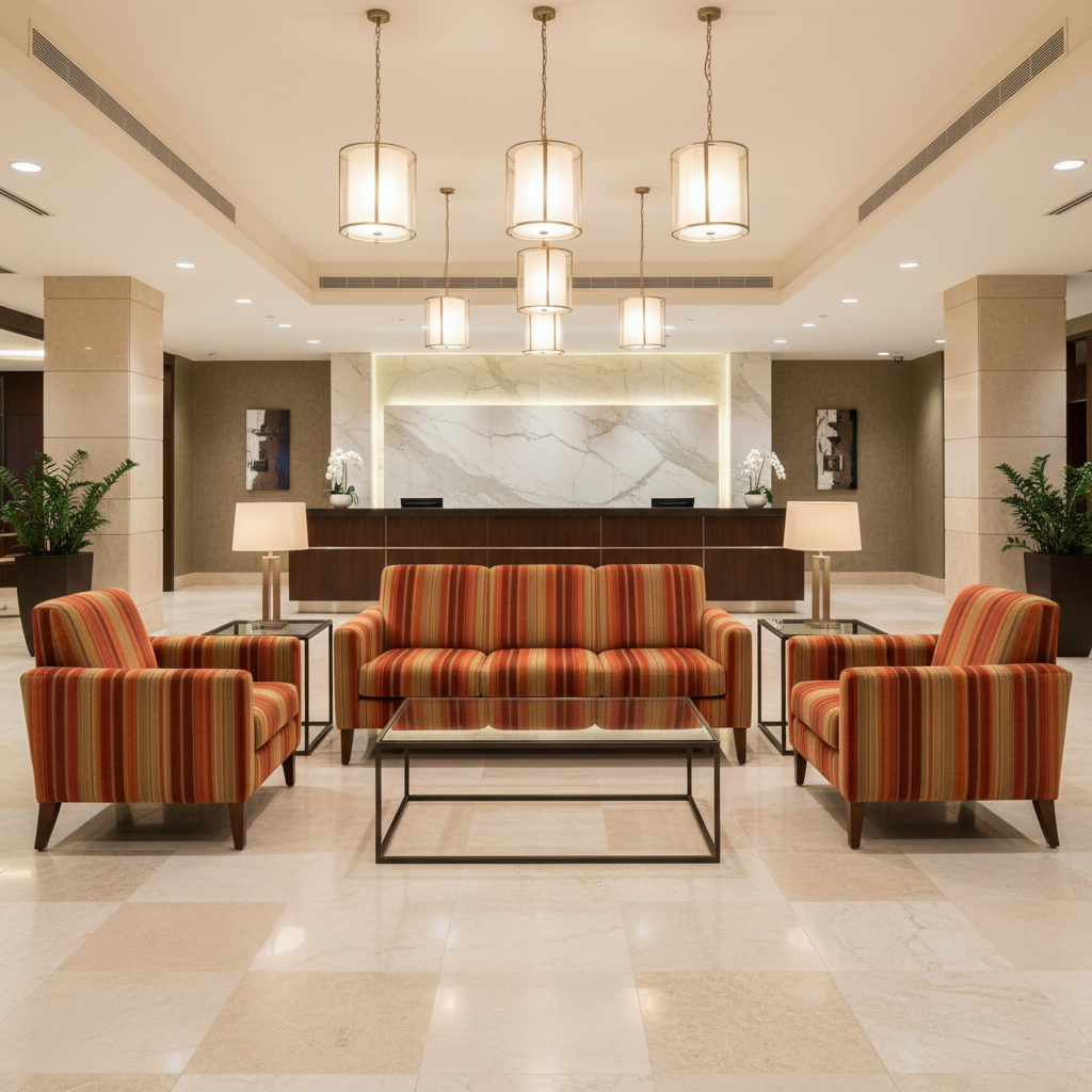 Sugar Mill Stripe - Tango Upholstered Sofa | Architectural Fabrics