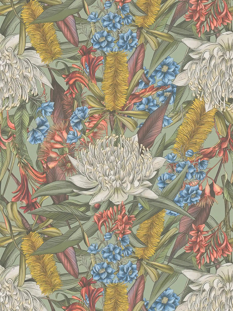 Drawn Into Nature Green Wallcovering | AS Creation