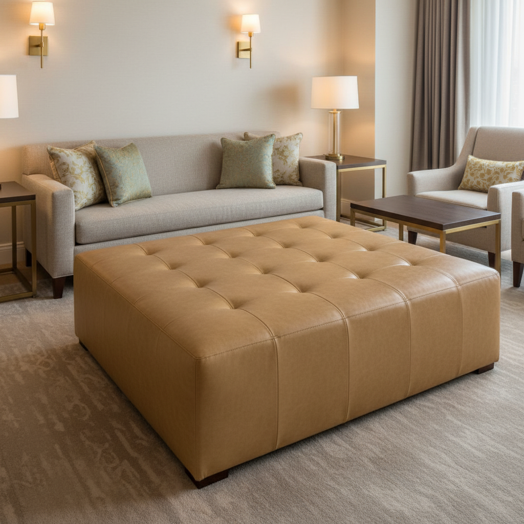 Arcadia - Arcadia Performance Vinyl Upholstered Ottoman | Architectural Fabrics