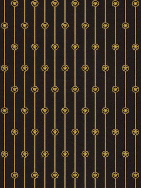 I Love Baroque Small Medusa Black Gold Versace Wallcovering