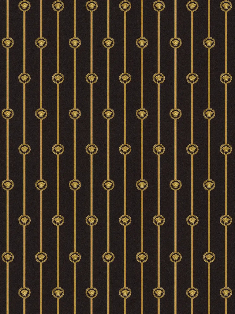I Love Baroque Small Medusa Black Gold Versace Wallcovering