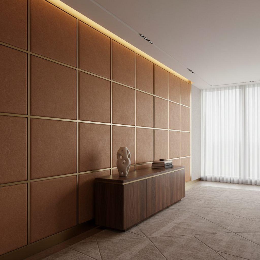 Aragon - Russet Earth Performance Vinyl Upholstered Wall Panel | Architectural Fabrics