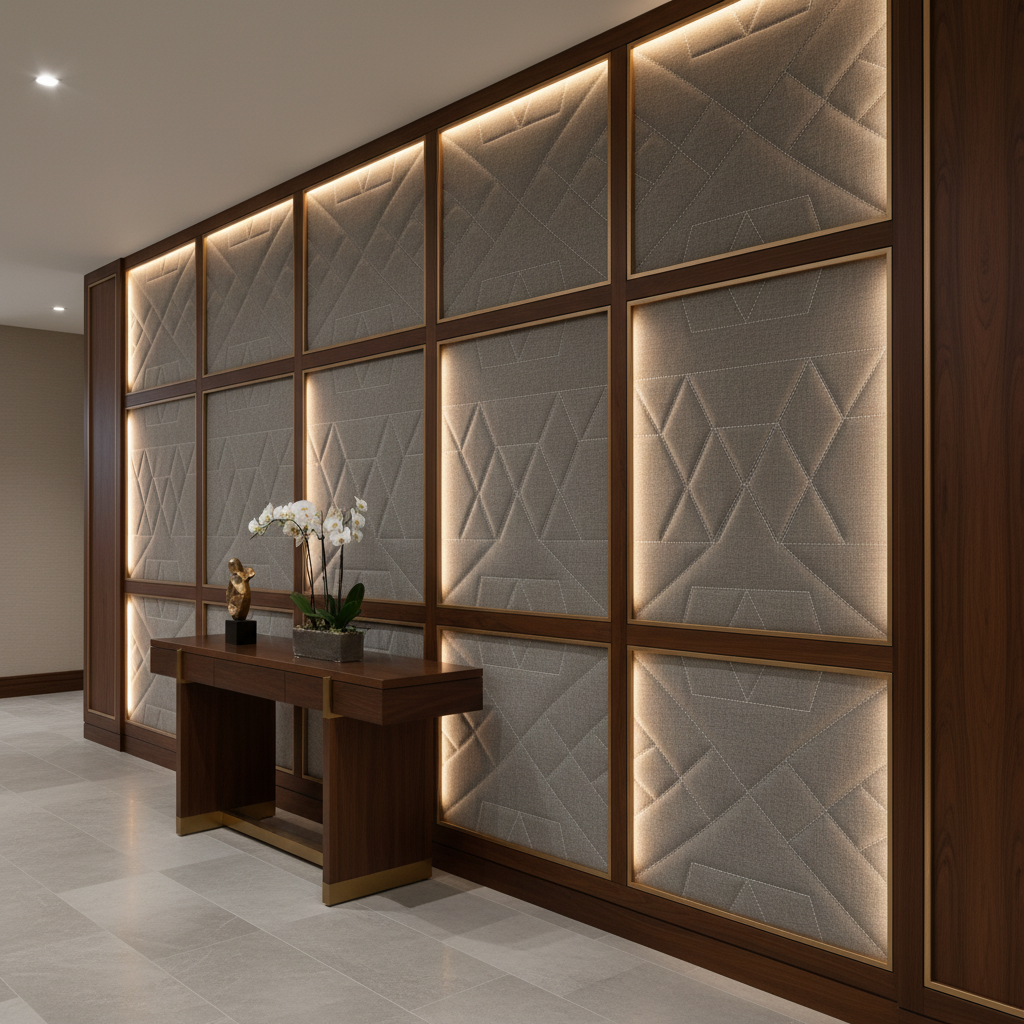 Stone Haven - Midnight Upholstered Wall Panel | Architectural Fabrics