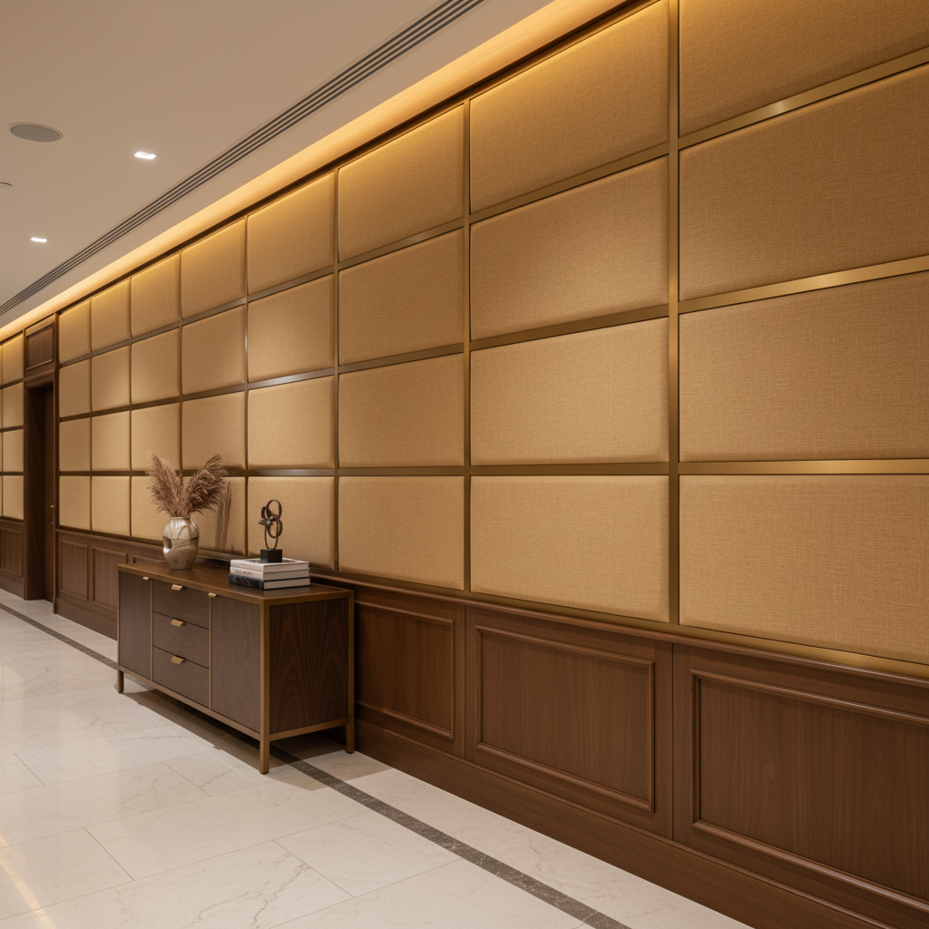 Soper Hole - Buff Upholstered Wall Panel | Architectural Fabrics