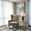 Smooth Solid Color Neutral Stone Upholstered Chair | Architectural Fabrics