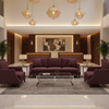 Fine Woven Texture Deep Burgundy Upholstered Sofa | Architectural Fabrics