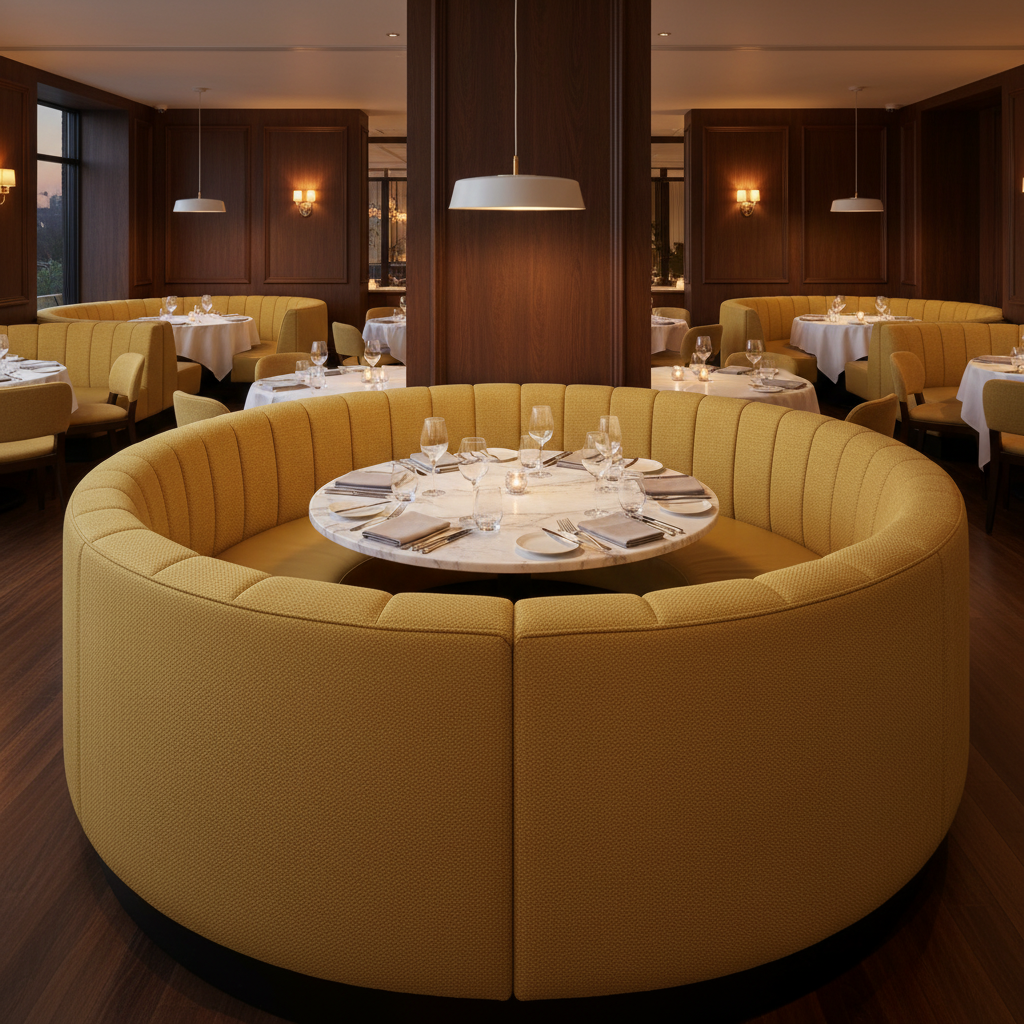 Amalfi - Goldenrod Indoor/Outdoor Vinyl Upholstered Banquette | Architectural Fabrics