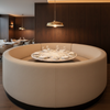 Smooth Pebble Grain Soft Fawn Upholstered Banquette | Architectural Fabrics