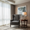 West Indian Lily - Graphite Upholstered Chair | Architectural Fabrics