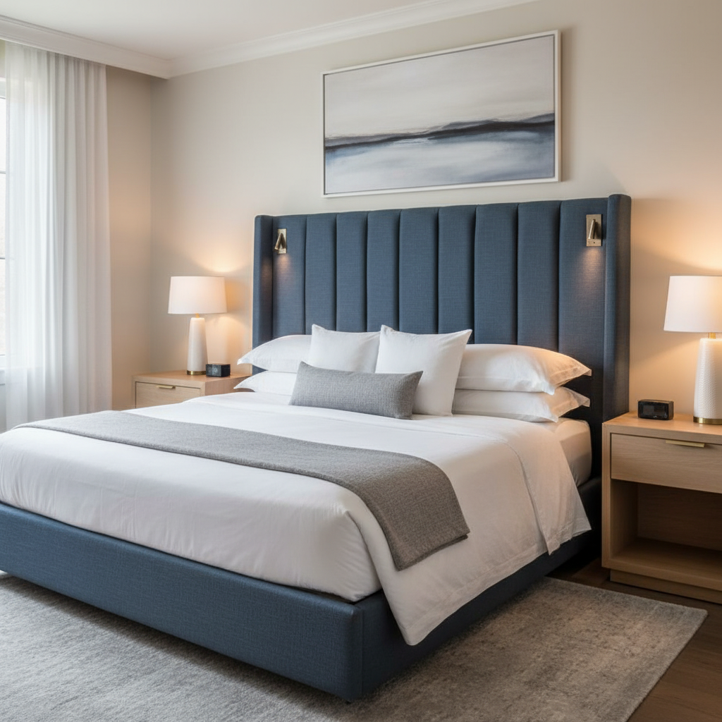 Aspect - Indigo Weave Performance Polyurethane Upholstered Headboard | Architectural Fabrics