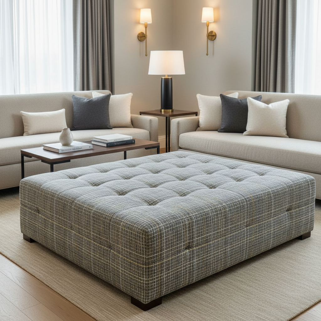 Stingray City - Flannel Upholstered Ottoman | Architectural Fabrics