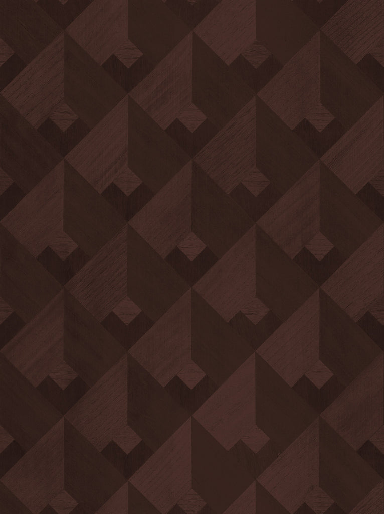 Northport-Espresso Wood Veneer Wallcovering | Phillipe Romano — WOOD-500560