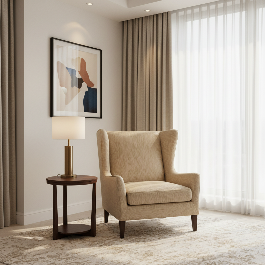 Algiers - Oatmeal Performance Vinyl Upholstered Chair | Architectural Fabrics