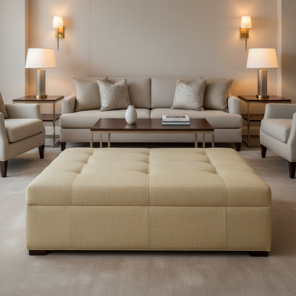 Morant - Canvas Upholstered Ottoman | Architectural Fabrics