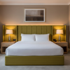 Fine Horizontal Ribs Golden Olive Upholstered Headboard | Architectural Fabrics