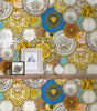 Versace Wallcovering With Medals Design & Gold Effect - Colorful, Metallic Wallcovering | Versace