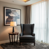Smooth Solid Surface Deep Graphite Upholstered Chair | Architectural Fabrics