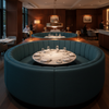 Fine Woven Texture Deep Teal Upholstered Banquette | Architectural Fabrics