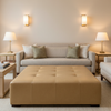 Smooth Pebble Grain Desert Sand Upholstered Ottoman | Architectural Fabrics