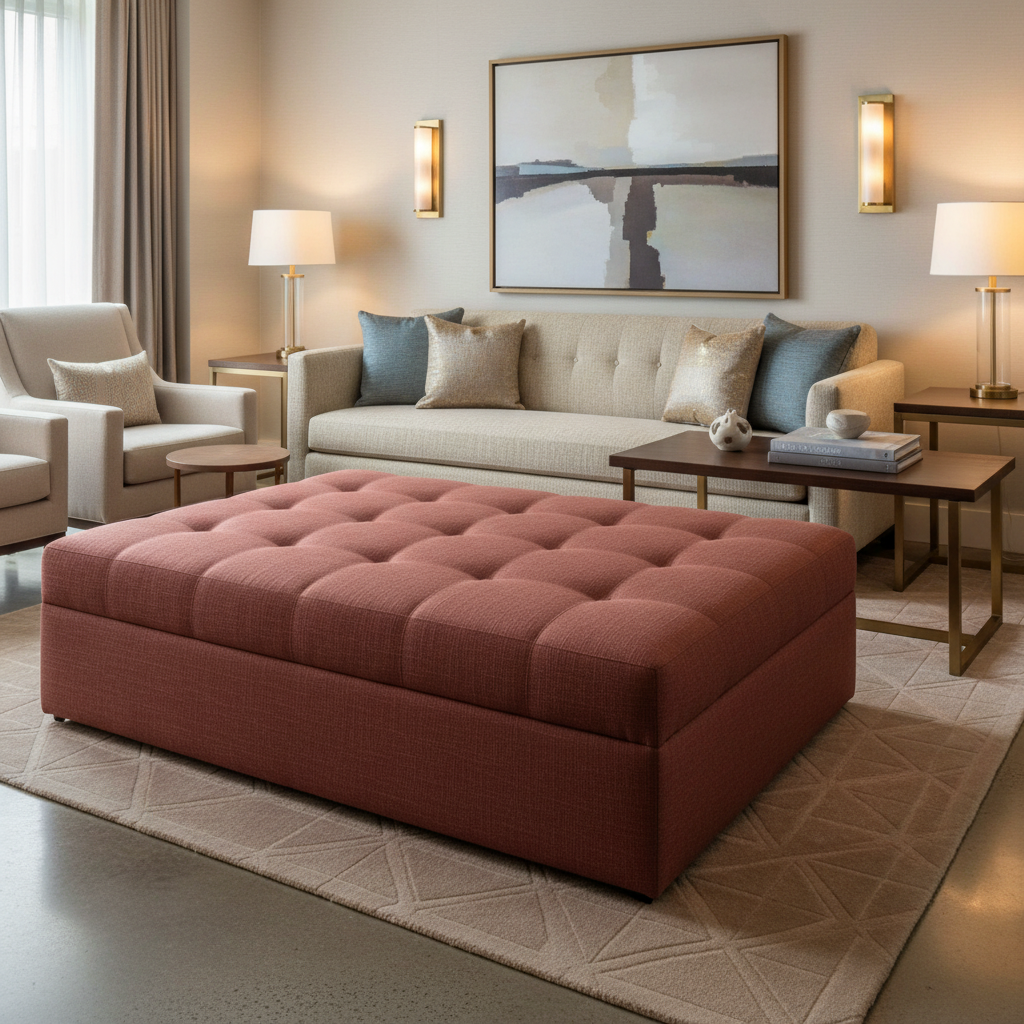Adagio - Adagio Blackout Fabric Upholstered Ottoman | Architectural Fabrics