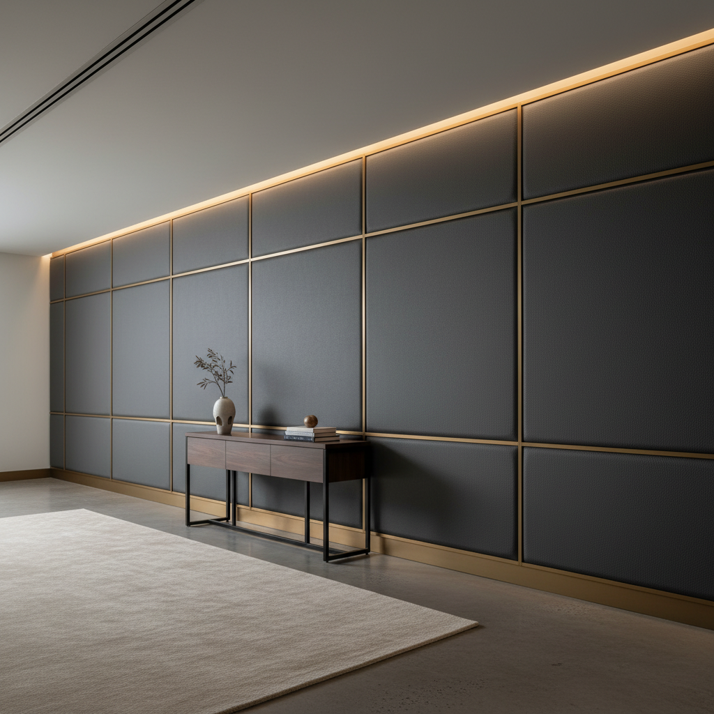Alamo - Deep Sea Performance Vinyl Upholstered Wall Panel | Architectural Fabrics