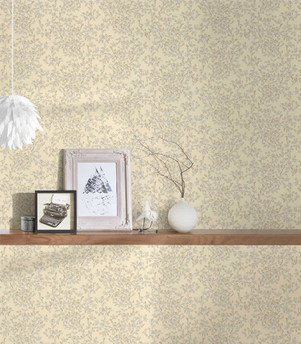 Versace Floral Gold Metallic Wallcovering | Versace