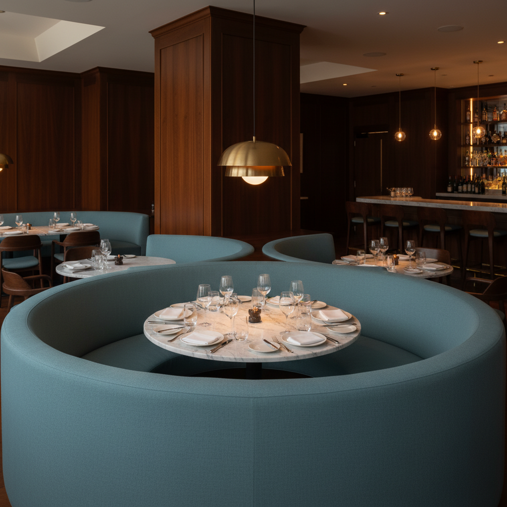 Maho Bay - Mallard Upholstered Banquette | Architectural Fabrics