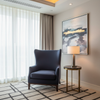 Smooth Matte Texture Deep Indigo Upholstered Chair | Architectural Fabrics