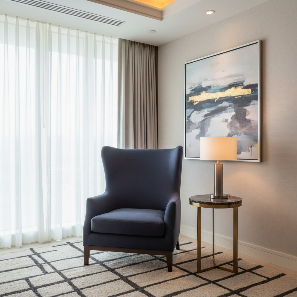 Smooth Matte Texture Deep Indigo Upholstered Chair | Architectural Fabrics
