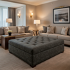 Turf Bay - Onyx Upholstered Ottoman | Architectural Fabrics