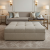 Salt Island - Oyster Upholstered Ottoman | Architectural Fabrics
