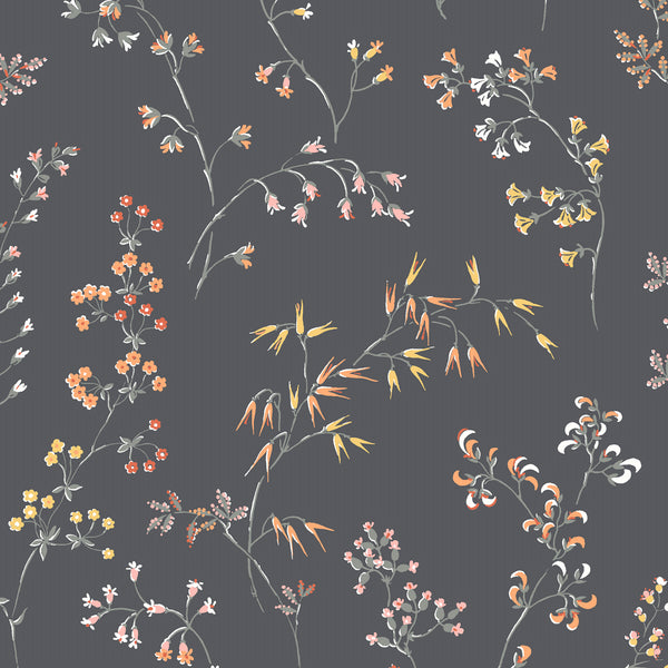 Gråäng, Charcoal Wallcoverings | Schumacher